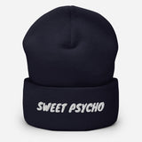 Sweet Psycho Funny Embroidered Unisex Cuffed Beanie - BUCKET POPCORN 