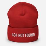 404 Not Found Unisex Embroidered Funny Cuffed Beanie - BUCKET POPCORN 