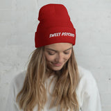 Sweet Psycho Funny Embroidered Unisex Cuffed Beanie - BUCKET POPCORN 