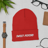 Sweet Psycho Funny Embroidered Unisex Cuffed Beanie - BUCKET POPCORN 