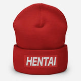 Hentai Japanese Word Anime Quote Unisex Cuffed Beanie - BUCKET POPCORN 