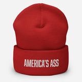 America's Ass Funny Unisex Cuffed Beanie - BUCKET POPCORN 