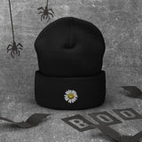 Cute Smiley Face Daisy Embroidered Unisex Cuffed Beanie - BUCKET POPCORN 