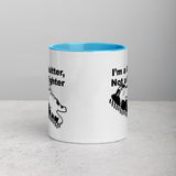 Funny "I'm a Quitter, Not a Fighter" Cat Original Art Mug with Color Inside