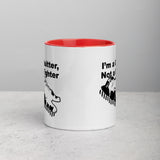 Funny "I'm a Quitter, Not a Fighter" Cat Original Art Mug with Color Inside