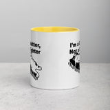 Funny "I'm a Quitter, Not a Fighter" Cat Original Art Mug with Color Inside