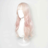 Women's Pink Ombre Long Beach Wave Cosplay Wig With Bang - BUCKET POPCORN 