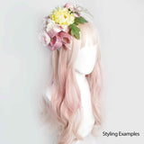 Women's Pink Ombre Long Beach Wave Cosplay Wig With Bang - BUCKET POPCORN 